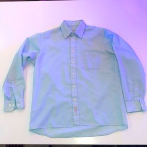 Christian Dior Chemises, Light Blue Mens Button Down Dress Shirt, Vintage, SizeL